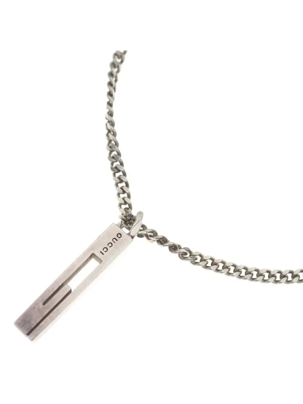 Gucci Cutout Necklace Pendant Charm Silver - Picture 1 of 6